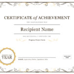 Certificate Of Achievement Inside Anniversary Certificate Template Free