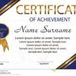 Certificate Of Achievement Or Diploma. Elegant Light In Certificate Of Attainment Template