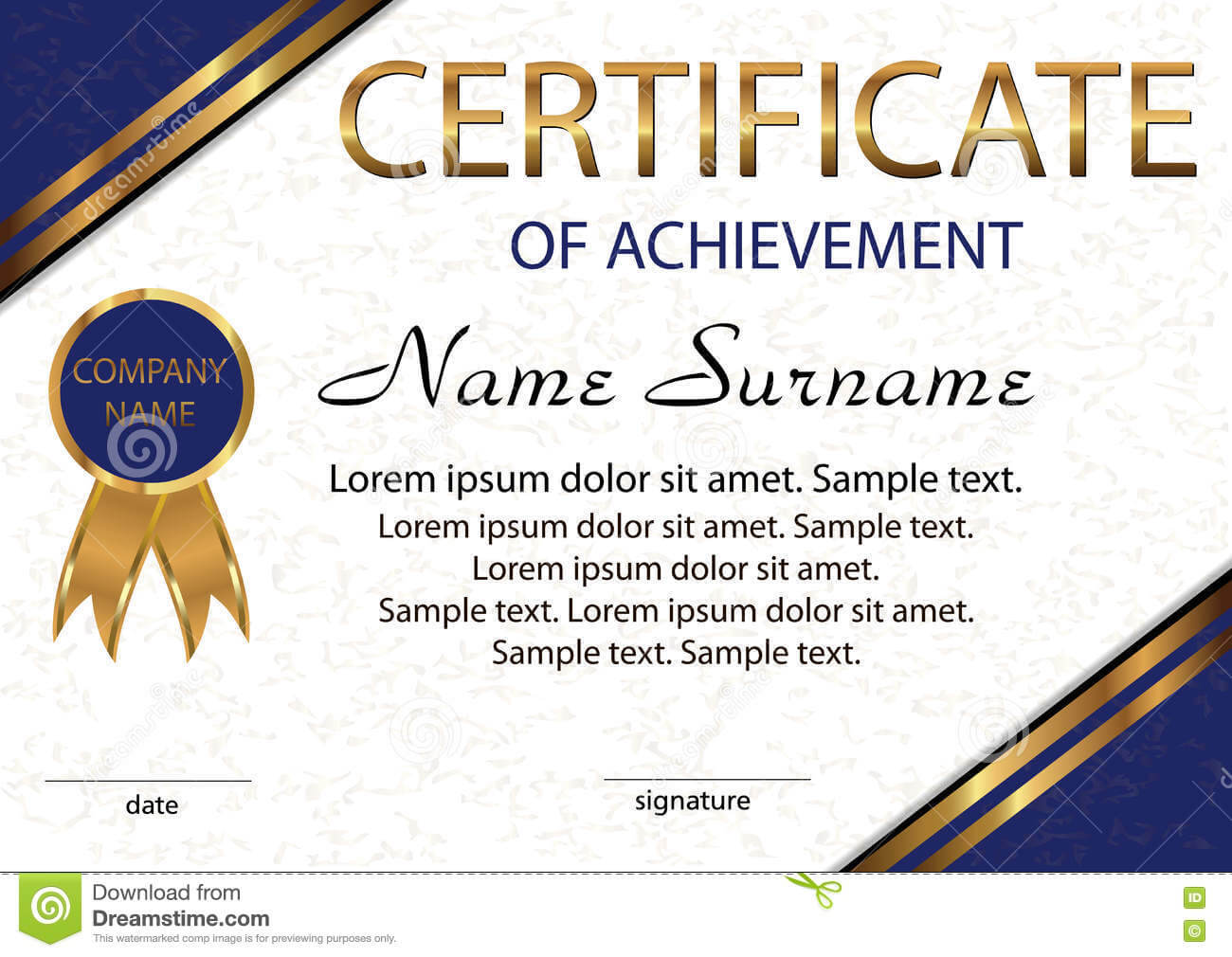 Certificate Of Achievement Or Diploma. Elegant Light In Certificate Of Attainment Template