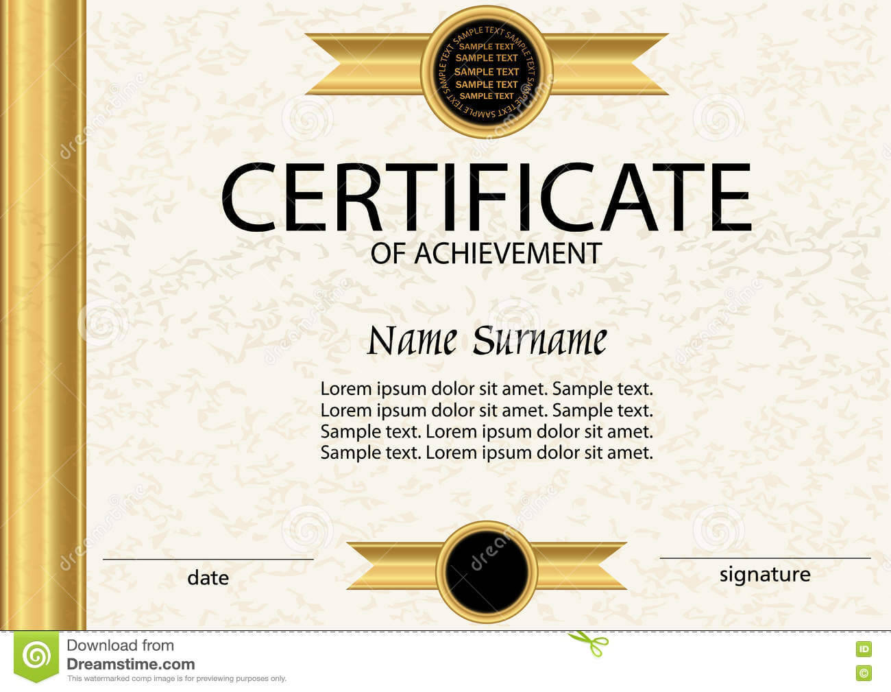 Certificate Of Achievement Or Diploma Template. Vector Stock Inside Certificate Of Attainment Template