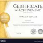 Certificate Of Achievement Template Gold Pertaining To Certificate Of Accomplishment Template Free