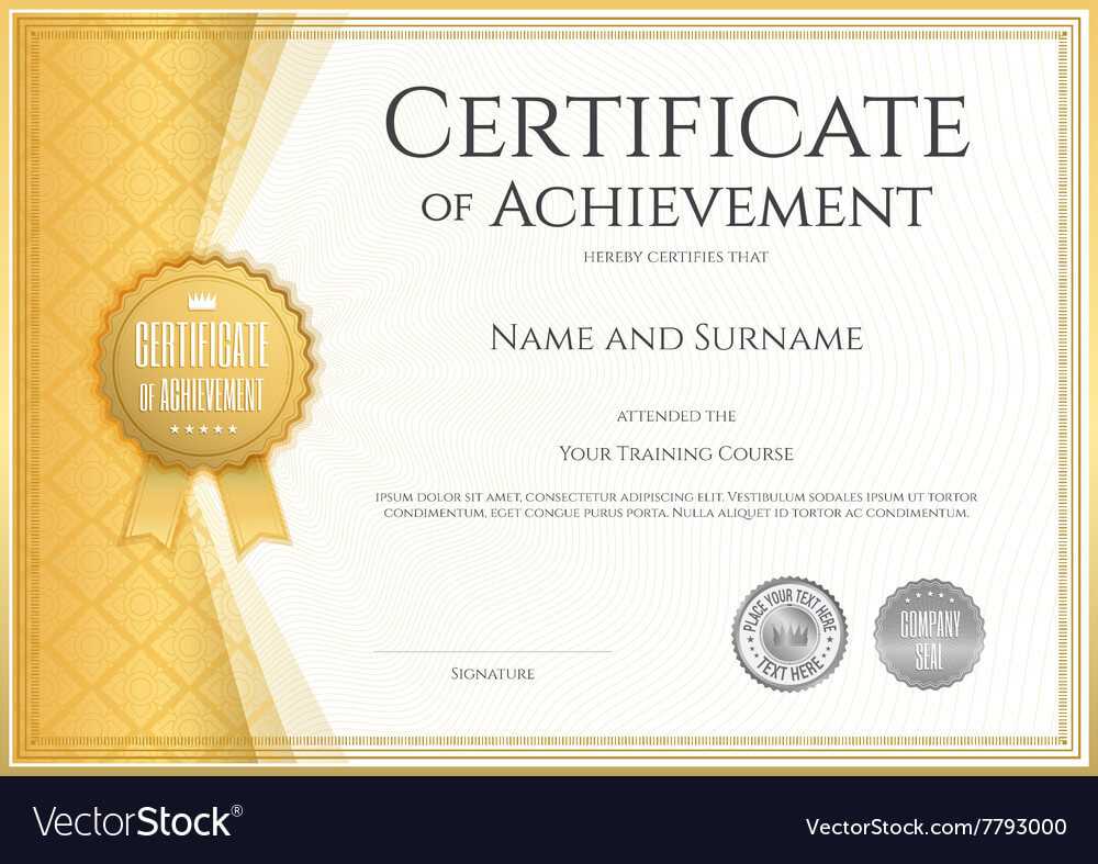 Certificate Of Achievement Template Gold Pertaining To Certificate Of Accomplishment Template Free