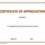 Certificate Of Appreciation Template For Publisher Regarding Formal Certificate Of Appreciation Template