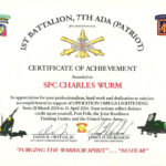 Certificate Of Appreciation Template Us Army In Army Certificate Of Achievement Template