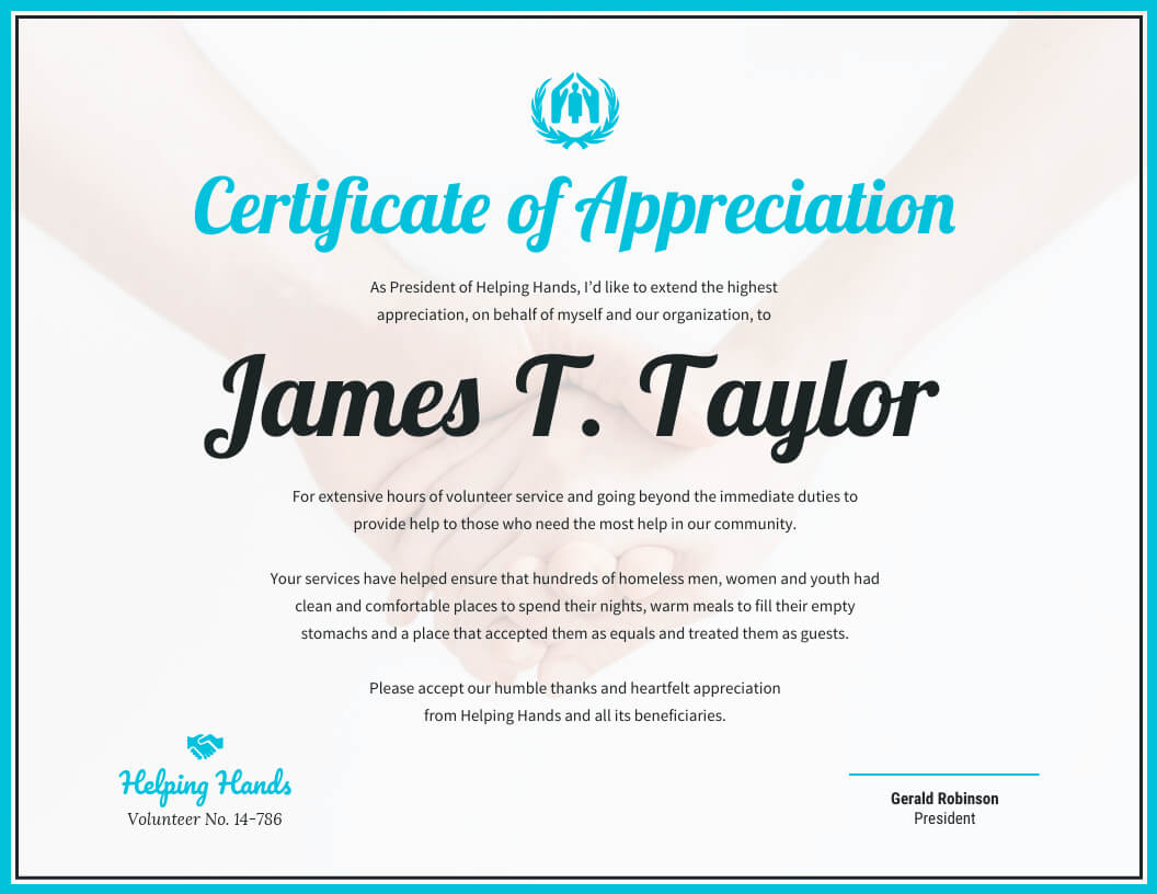 Certificate Of Appreciation Template – Venngage In Thanks Certificate Template