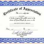 Certificate Of Appreciation Template Word Free Download Pertaining To Certificate Templates For Word Free Downloads