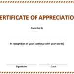 Certificate Of Appreciation Within Template For Certificate Of Appreciation In Microsoft Word