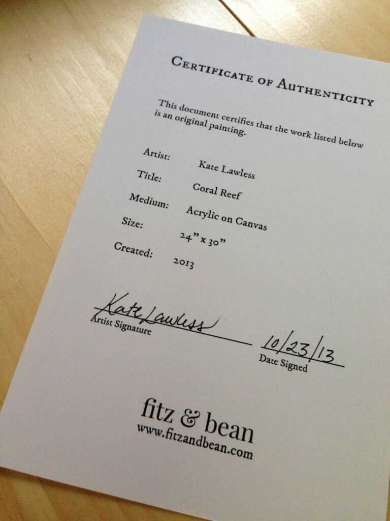 Certificate Of Authenticity For Artwork | Dreaming Of A With Certificate Of Authenticity Photography Template