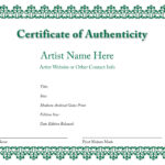 Certificate Of Authenticity Of An Art Print | Certificates Inside Certificate Of Authenticity Template