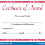 Certificate Of Award Template Stock Illustration Within Template For Certificate Of Award