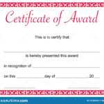 Certificate Of Award Template Stock Illustration Within Template For Certificate Of Award