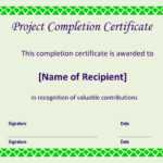 Certificate Of Completion Project | Templates At For Certificate Template For Project Completion