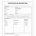 Certificate Of Destruction Template Word Throughout Free Certificate Of Destruction Template