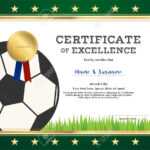 Certificate Of Excellence Template In Sport Theme For Inside Football Certificate Template