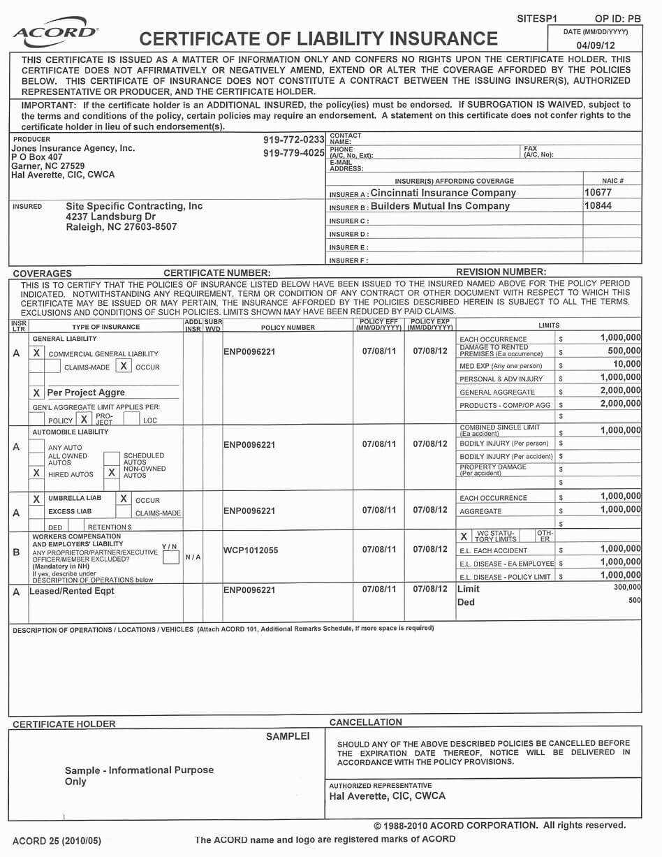 Certificate Of Insurance Template 11 Things That You Never Regarding Certificate Of Insurance Template