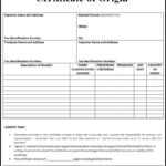 Certificate Of Origin Form | Printableform | Certificate Of in Certificate Of Origin Form Template