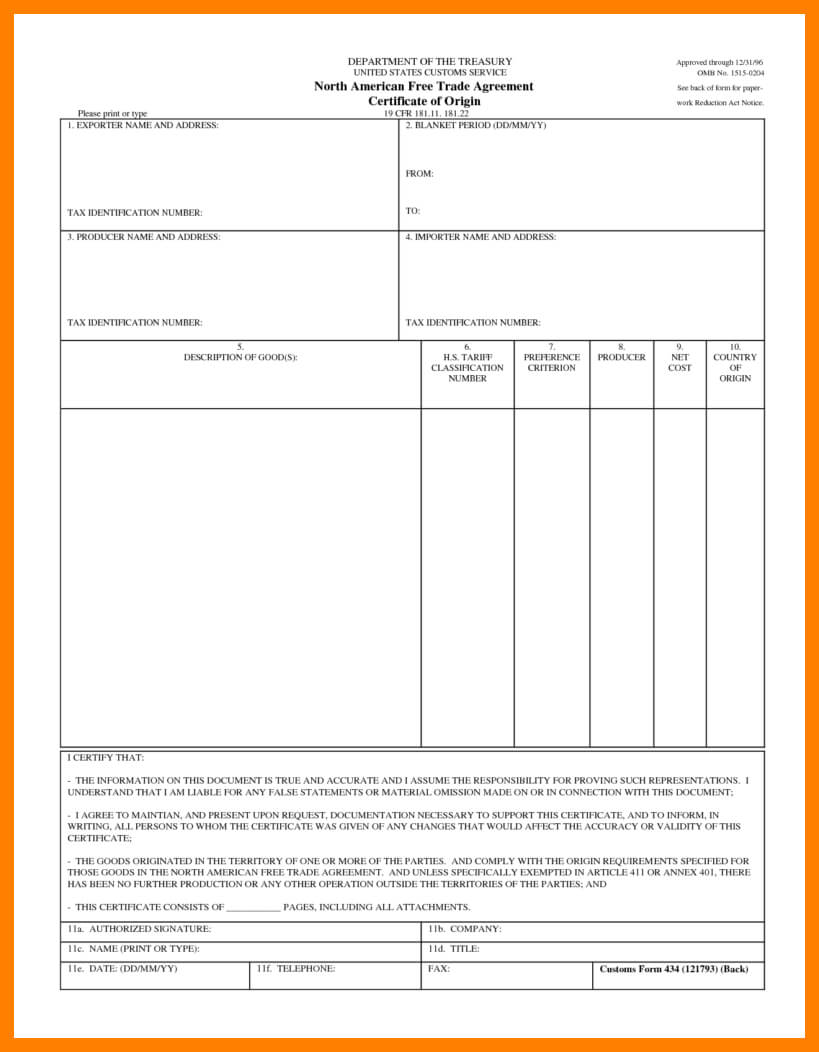 Certificate Of Origin Template Word 13 – Elsik Blue Cetane With Certificate Of Origin Template Word