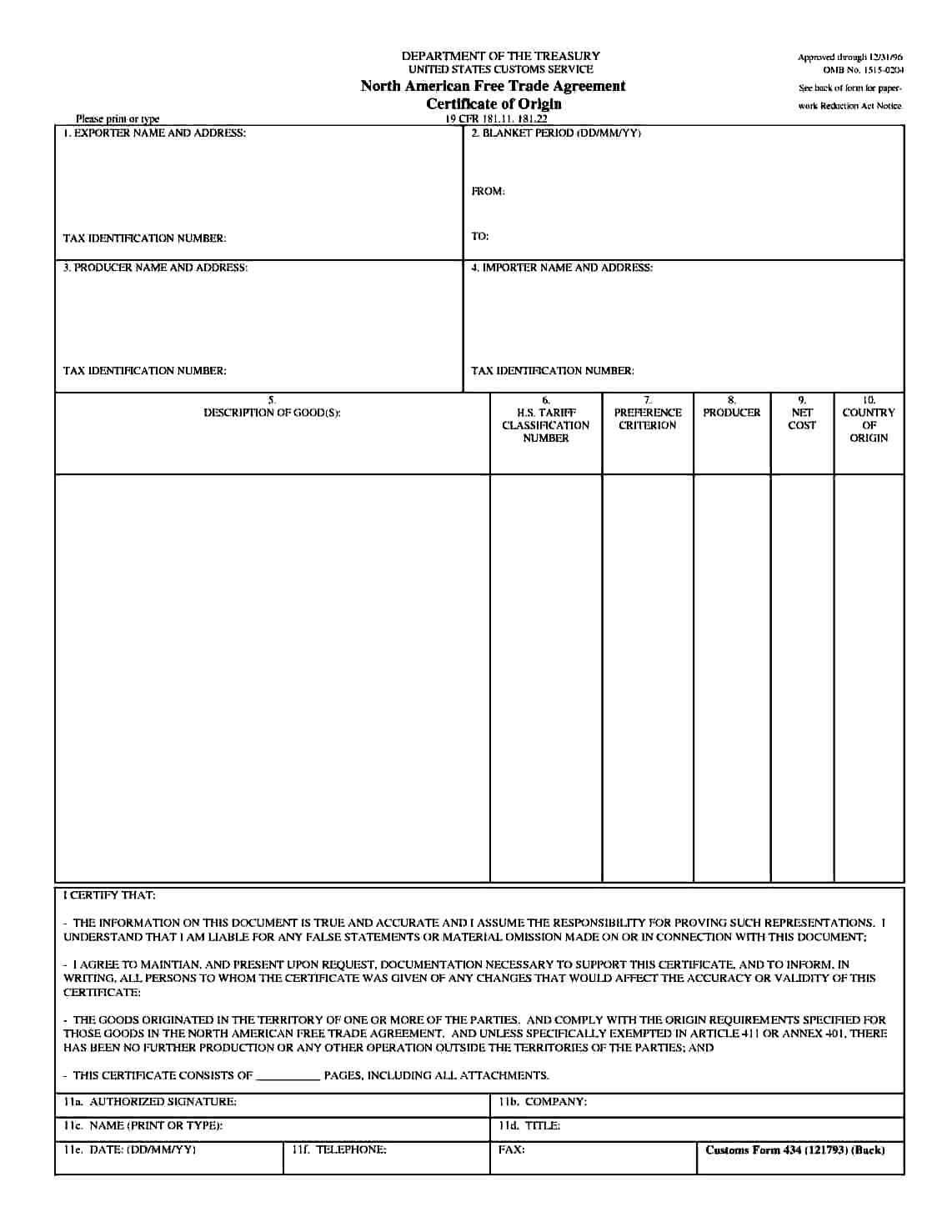 Certificate Of Origin Template Word 4 – Elsik Blue Cetane With Certificate Of Origin Template Word