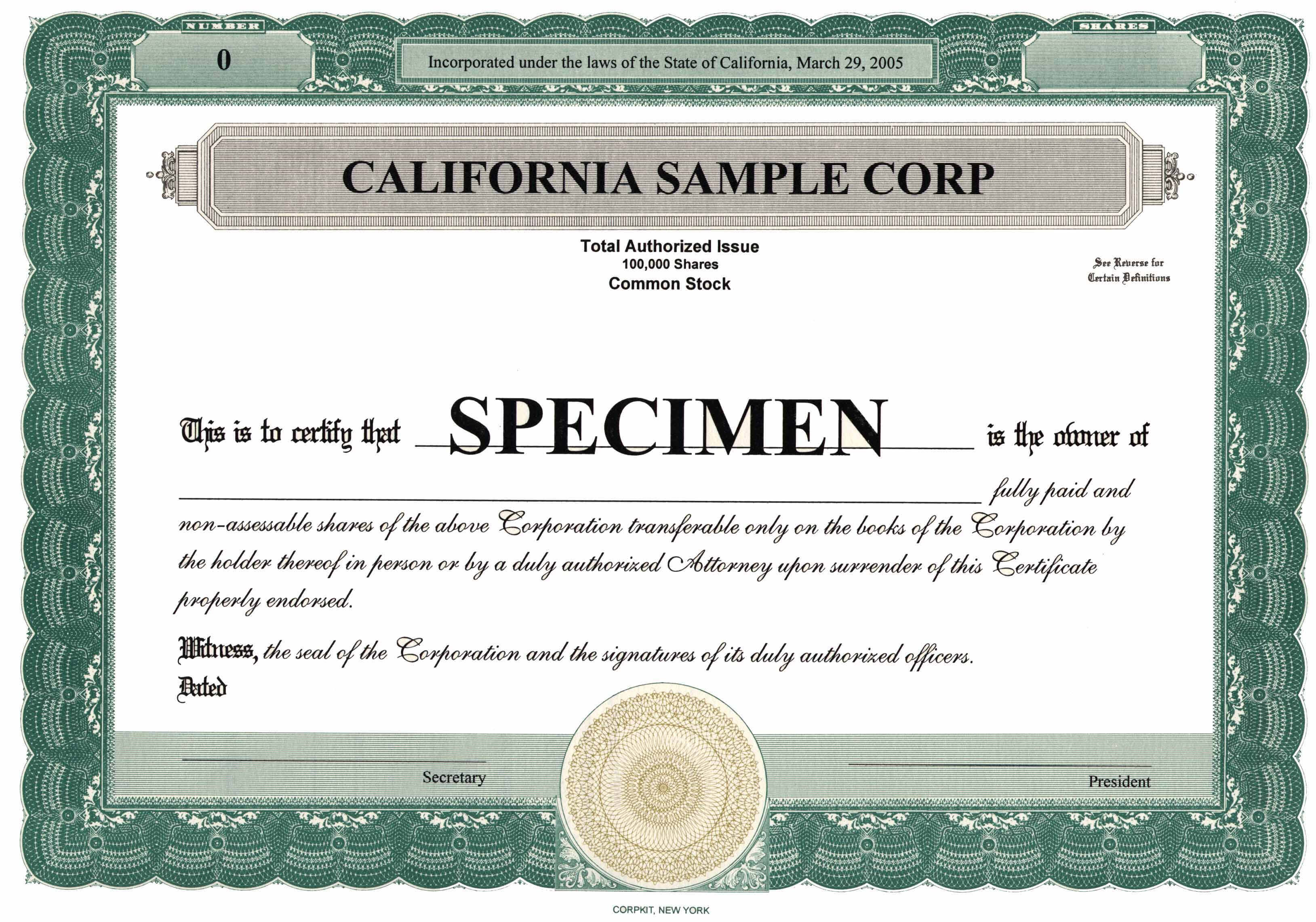 Certificate Of Ownership Template 11 – Elsik Blue Cetane With Ownership Certificate Template