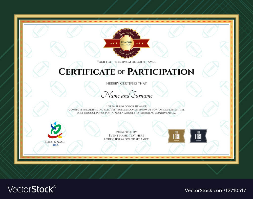 Certificate Of Participation Template In Sport The Throughout Certificate Of Participation Template Pdf