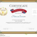 Certificate Of Participation Template In Sport Theme Stock Pertaining To Participation Certificate Templates Free Download