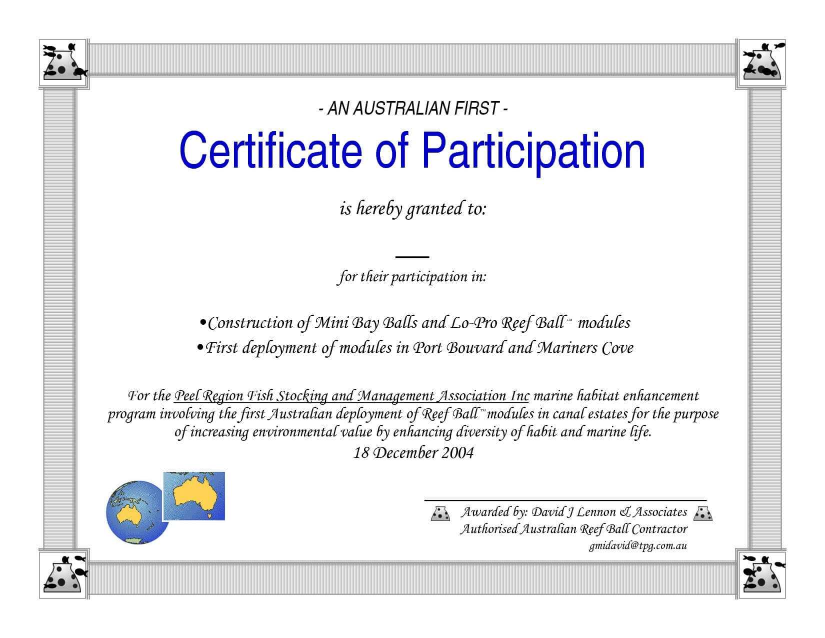 Certificate Of Participation Template Pdf – Bizoptimizer Regarding Certificate Of Participation Template Pdf