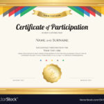 Certificate Of Participation Template With Gold For Participation Certificate Templates Free Download