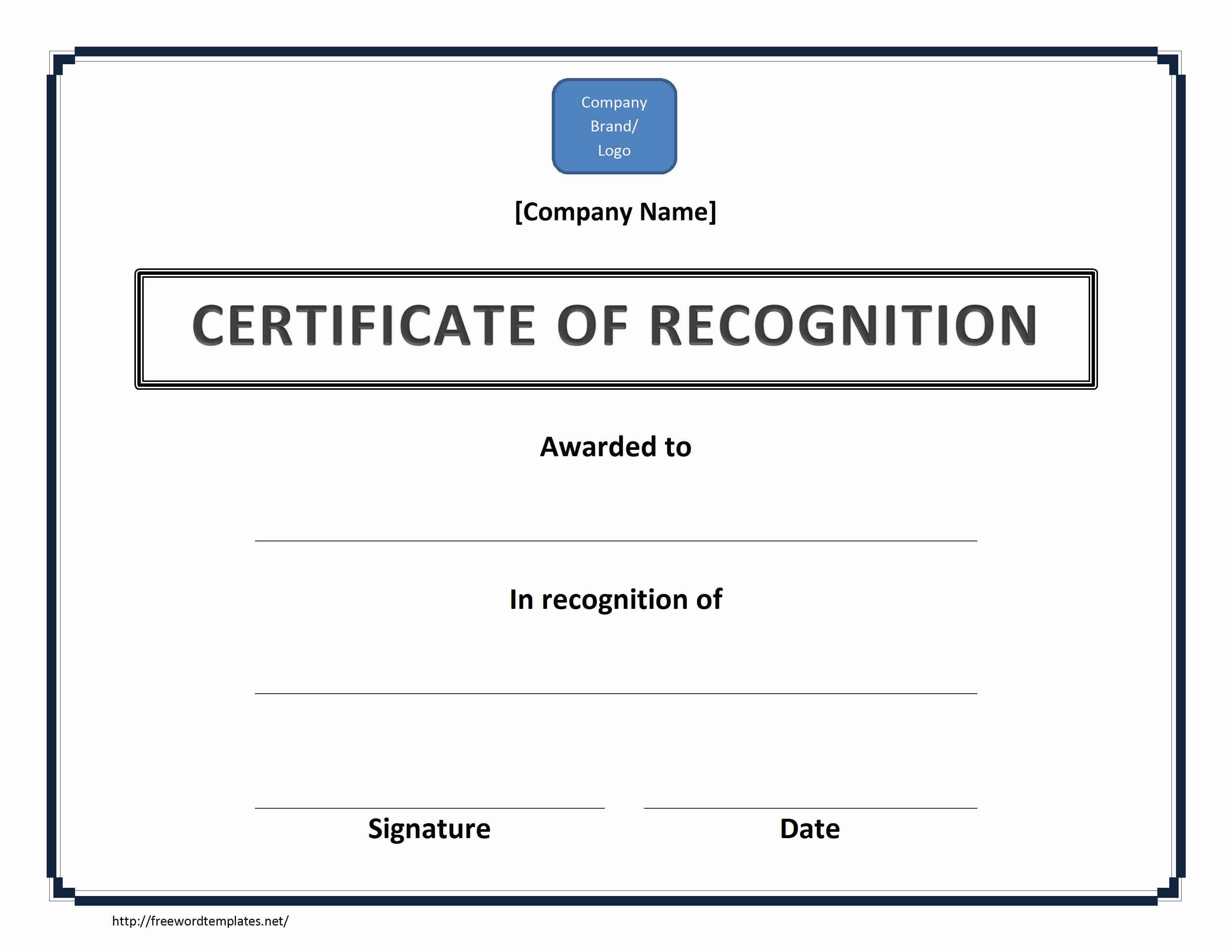 Certificate Of Recognition For Word 2013 Certificate Template