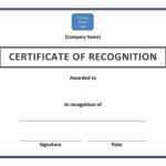 Certificate Of Recognition Template – Ms Word Templates Pertaining To Certificate Of Recognition Word Template