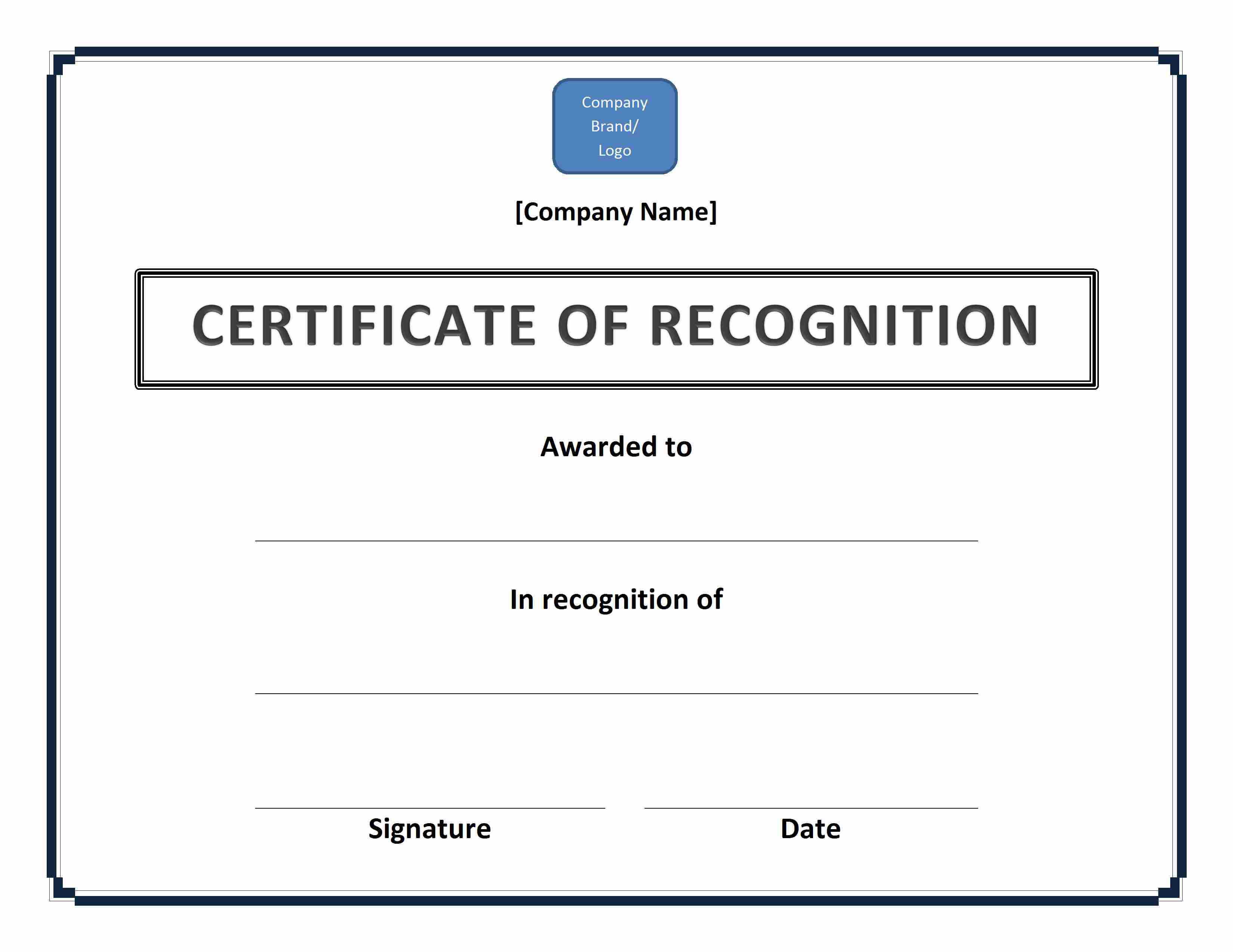 Certificate Of Recognition Template – Ms Word Templates Pertaining To Certificate Of Recognition Word Template