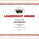 Certificate Of Recognition Template Word Doc Award Free With Leadership Award Certificate Template
