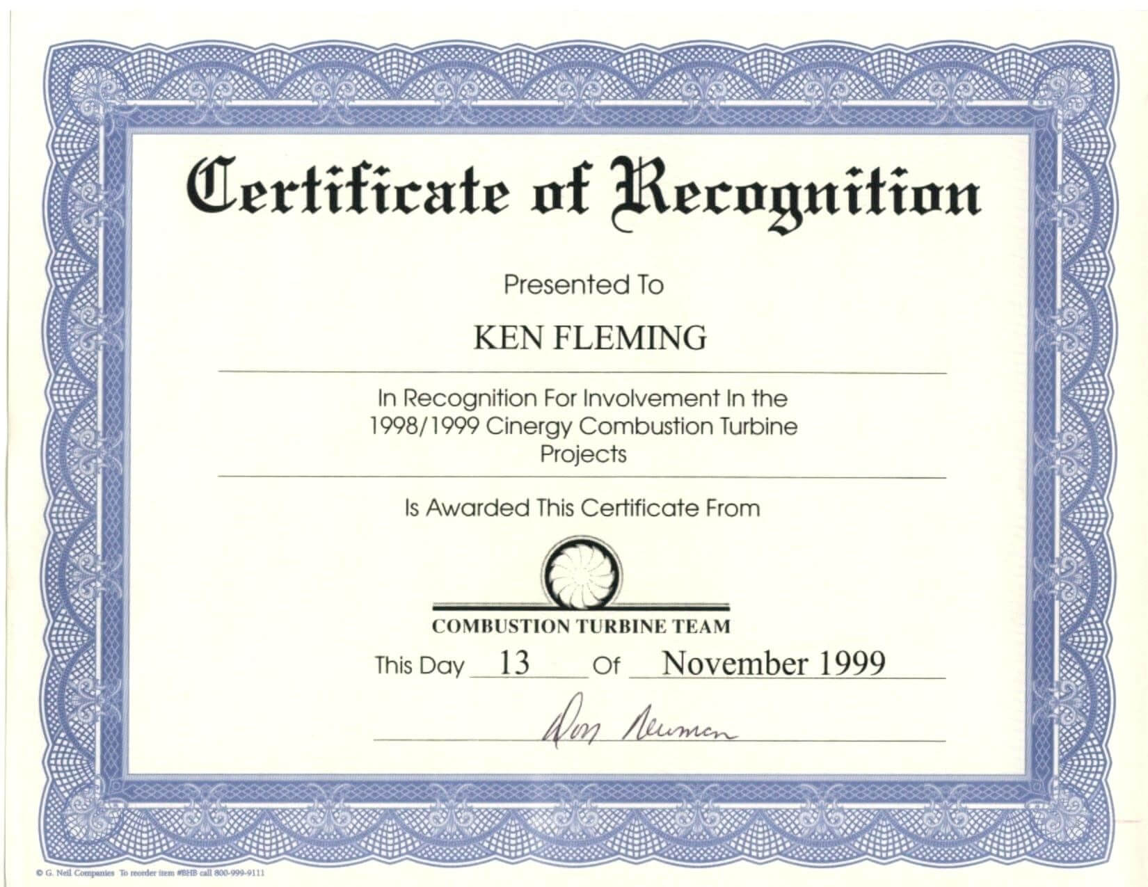 Certificate Of Recognition Word Template 1 – Elsik Blue Cetane For Certificate Of Recognition Word Template