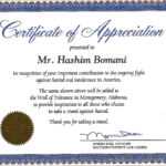 Certificate Of Recognition Wording Copy Certificate In Volunteer Of The Year Certificate Template