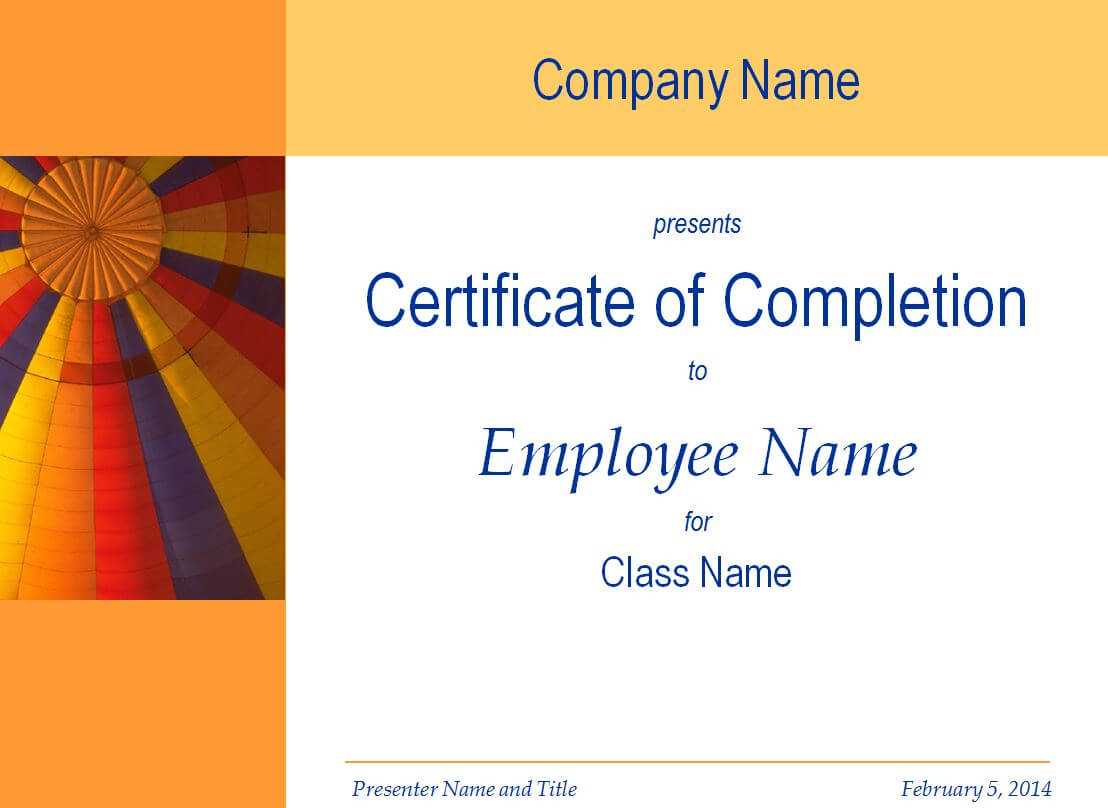 Certificate Of Training Completion Template With Regard To Free Training Completion Certificate Templates