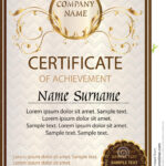 Certificate Or Diploma Template. Award Winner Stock Vector For Winner Certificate Template