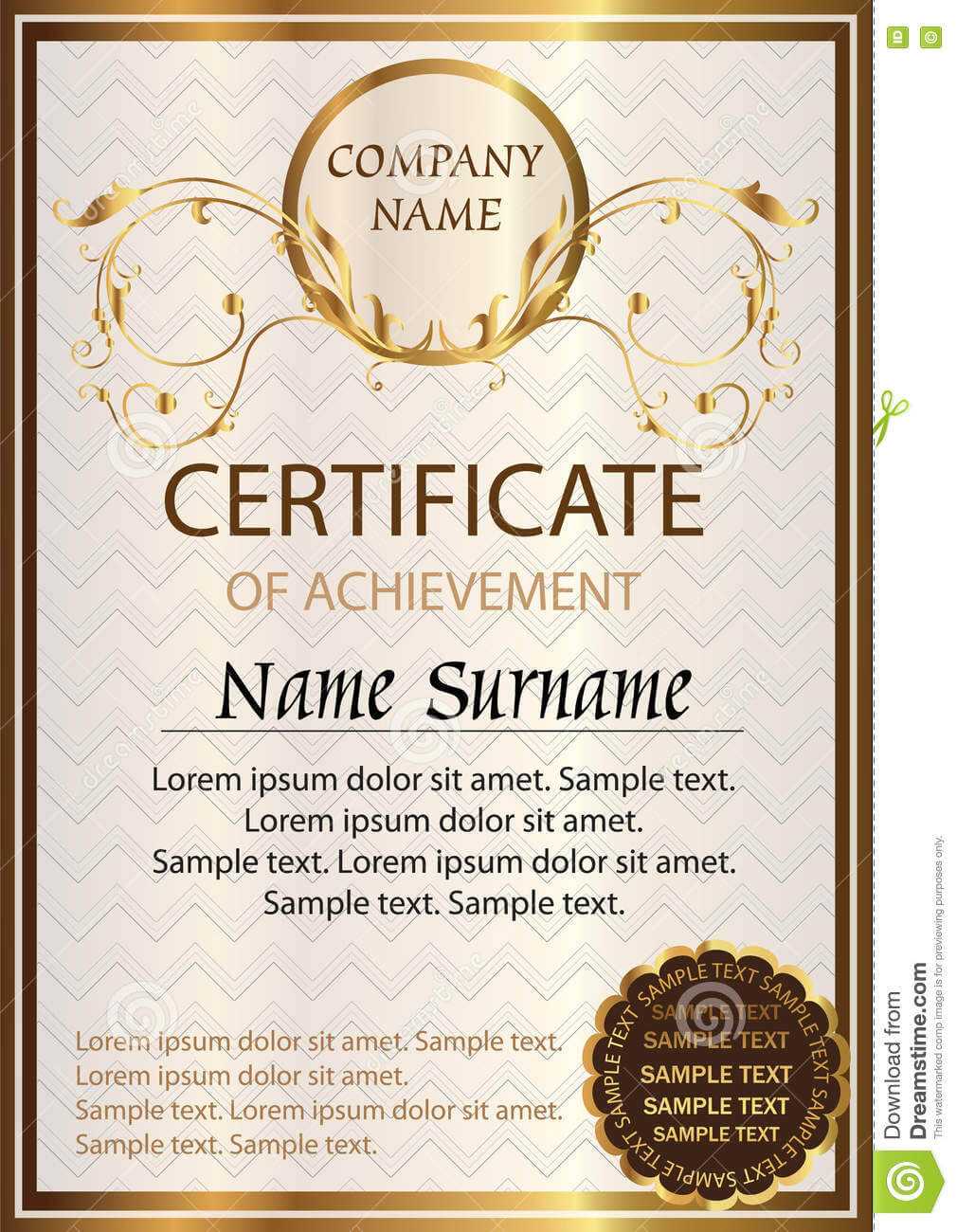 Certificate Or Diploma Template. Award Winner Stock Vector For Winner Certificate Template