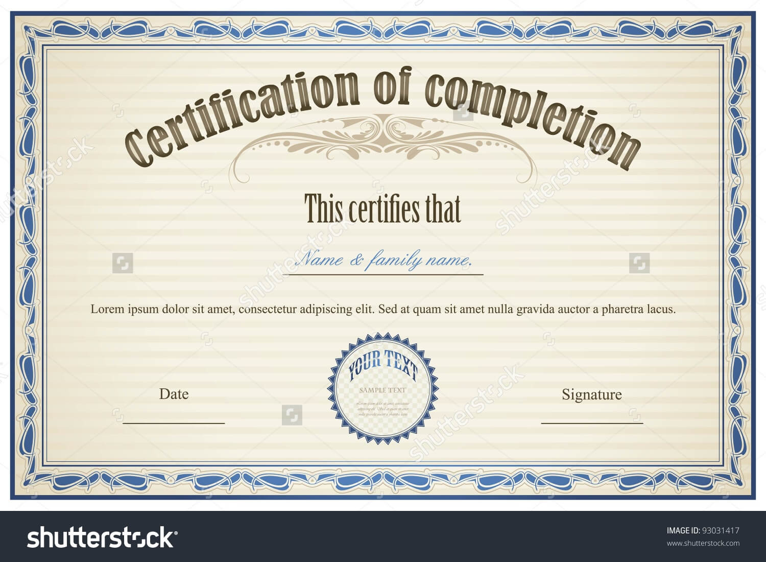 Certificate Sample Templates 14 – Elsik Blue Cetane With Regard To High Resolution Certificate Template