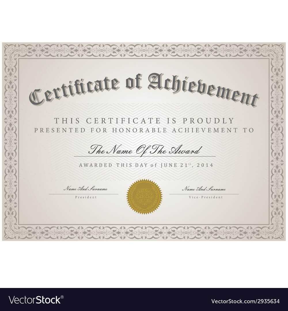 Certificate Template Concept With Commemorative Certificate Template