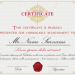 Certificate Template Design With Emblem, Flourish Border On White.. In Certificate Template Size