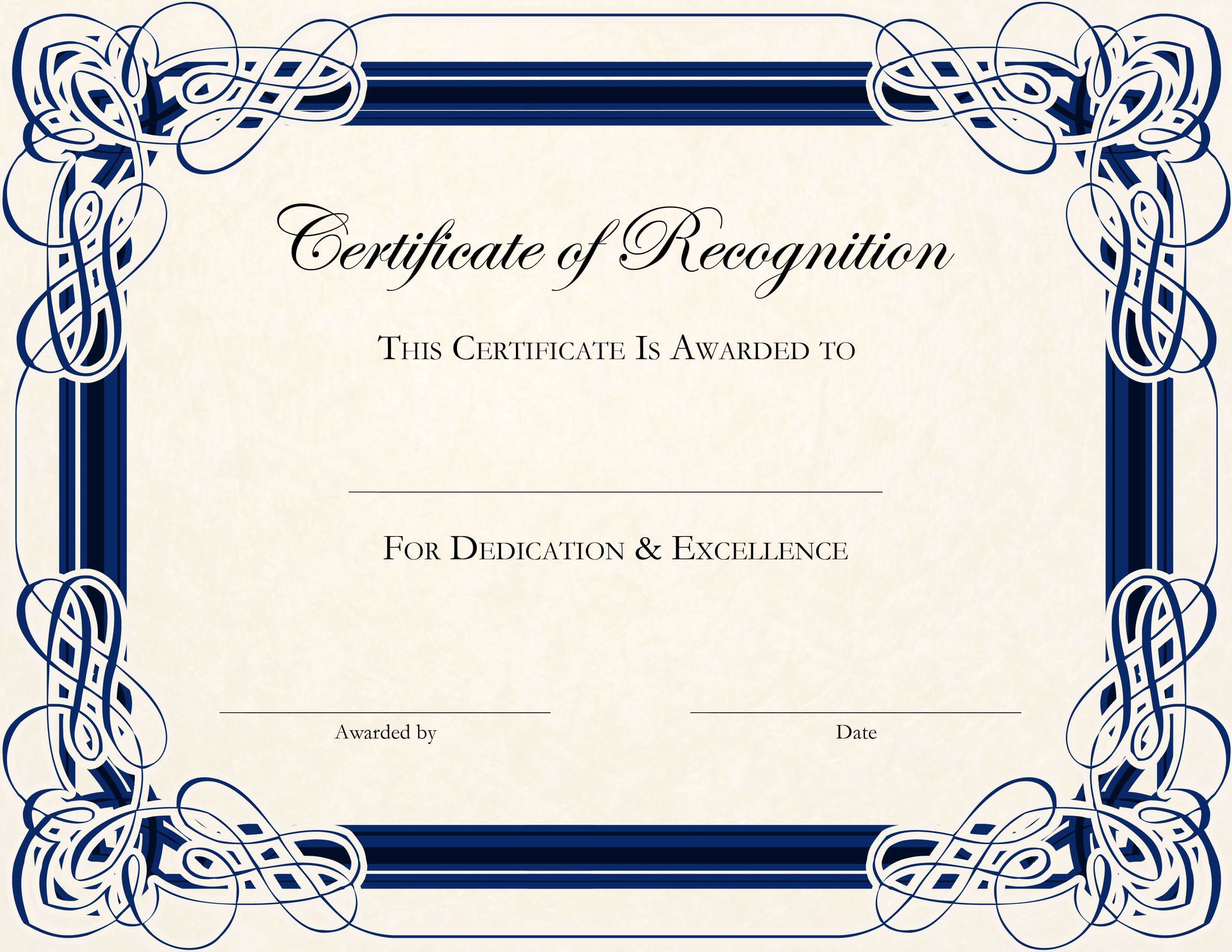 Certificate Template Designs Recognition Docs | Blankets For Free Art Certificate Templates