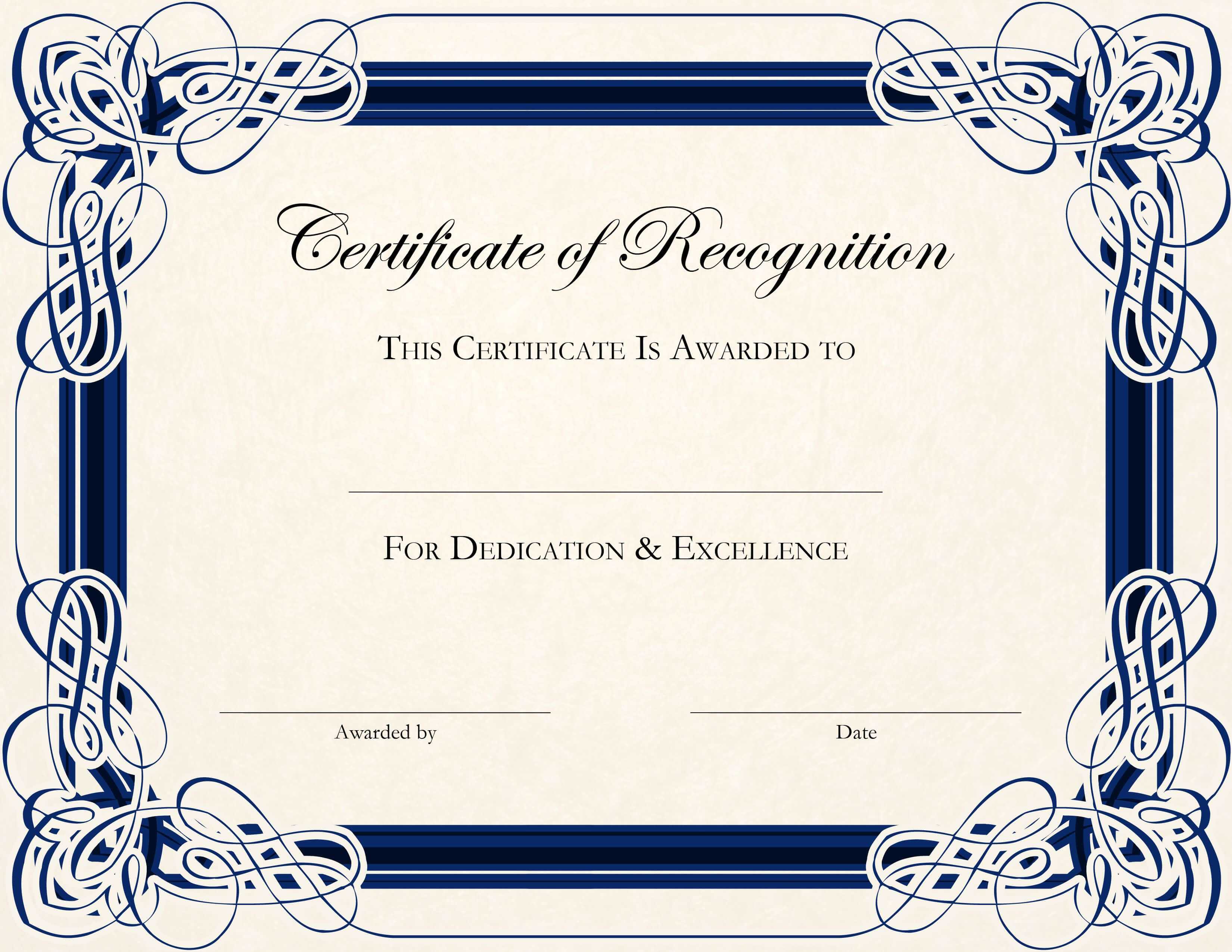 Certificate Template Designs Recognition Docs | Blankets Throughout Art Certificate Template Free