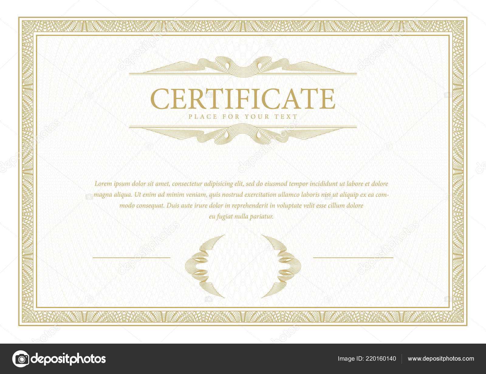 Certificate Template Diploma Currency Border Award With Regard To Commemorative Certificate Template