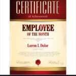 Certificate Template Employee Of The Month For Employee Of The Month Certificate Template