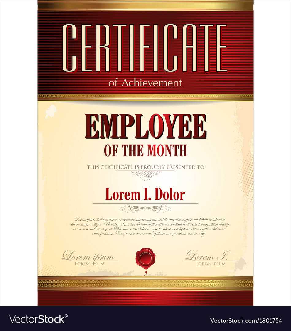 Certificate Template Employee Of The Month For Employee Of The Month Certificate Template