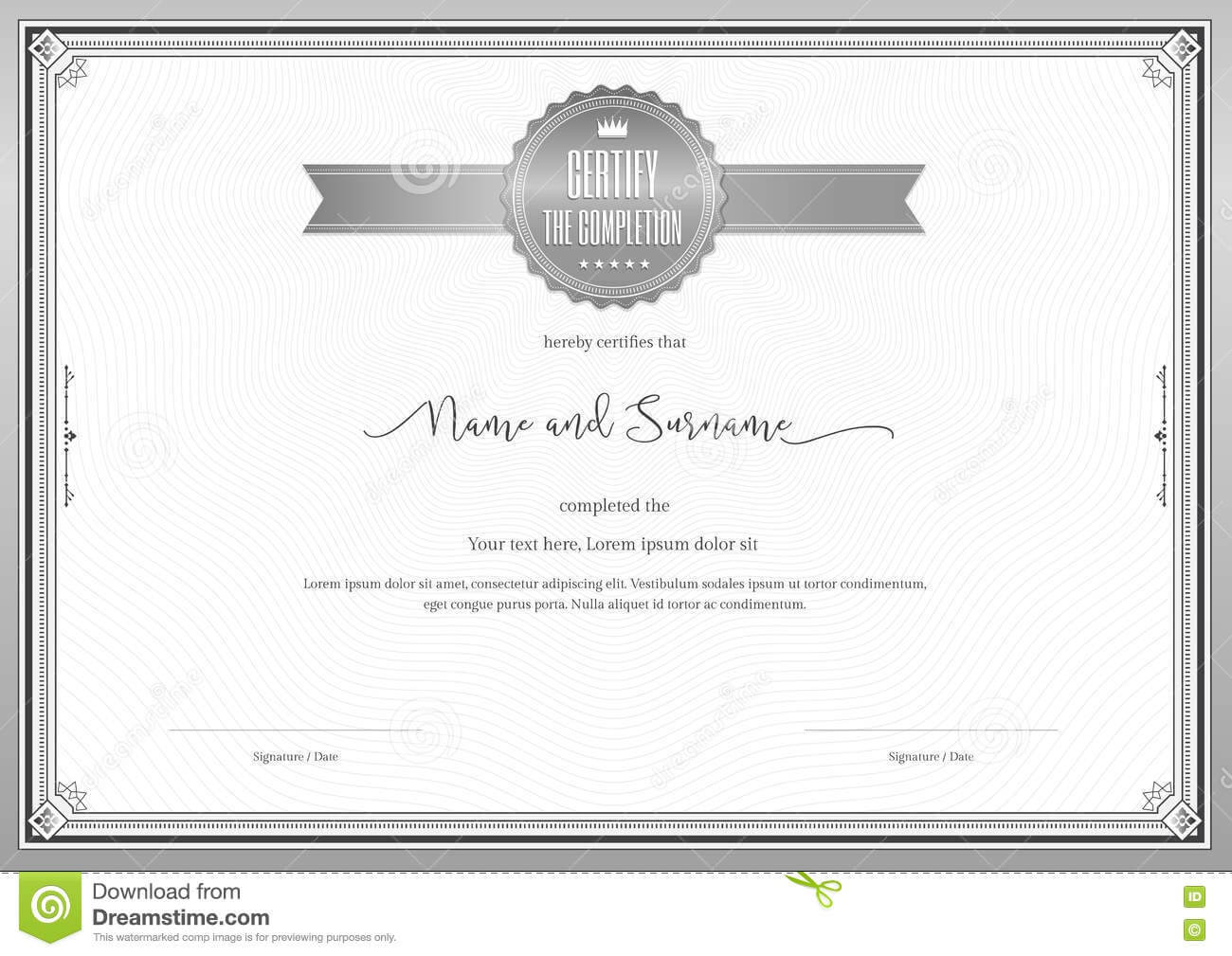 Certificate Template For Achievement, Appreciation Stock Within Commemorative Certificate Template