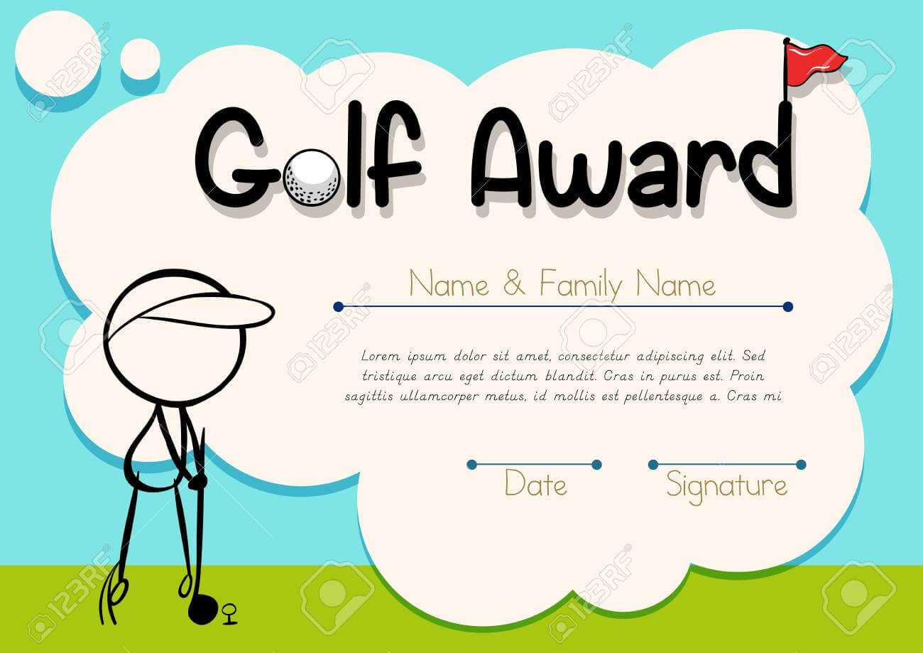 Certificate Template For Golf Award Illustration In Golf Certificate Template Free