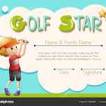 Certificate Template For Golf Star — Stock Vector Intended For Golf Certificate Template Free