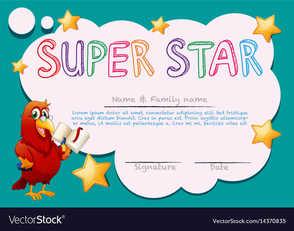 Certificate Template For Super Star With Star Certificate Templates Free