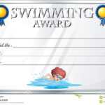 Certificate Template For Swimming Award Stock Vector Within Swimming Award Certificate Template