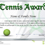 Certificate Template For Tennis Award Stock Vector With Tennis Certificate Template Free